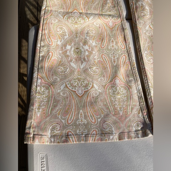 Wrangler High Rise Fierce Flare Paisley Colorful Print Cotton Jeans Size 8 29/32 - Picture 13 of 16